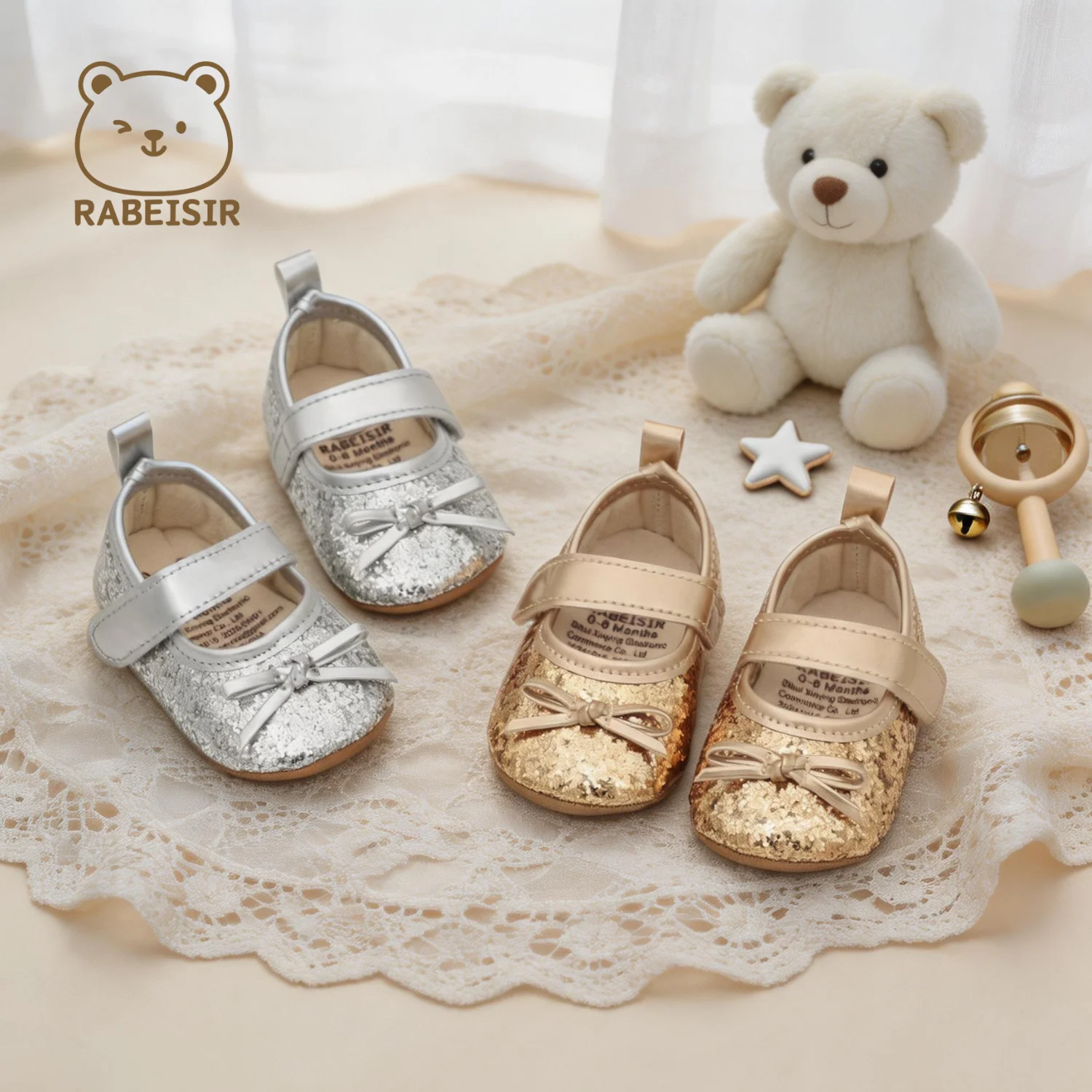 Velcro Hook Loop - Elegant Princess-Style Mary Jane Shoes for