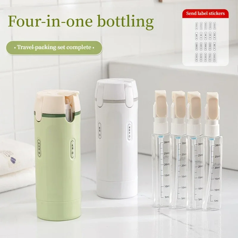 4-in-1-Reisespender, tragbare Reiseflaschen, auslaufsicherer Reisebehälter für Parfüm, Shampoo, Conditioner, Lotion
