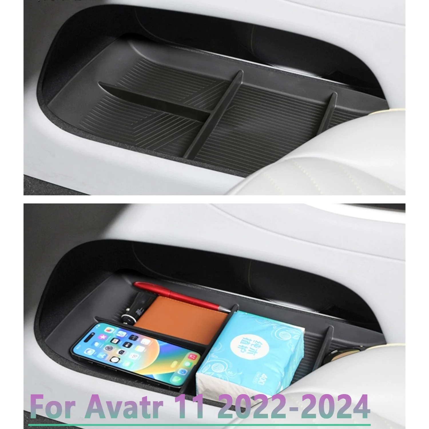 For Avatr 11 2023 2024 Car Central Console Storage Box Center Organizer Lower Storage Box Waterproof Non-slip Car Accessories