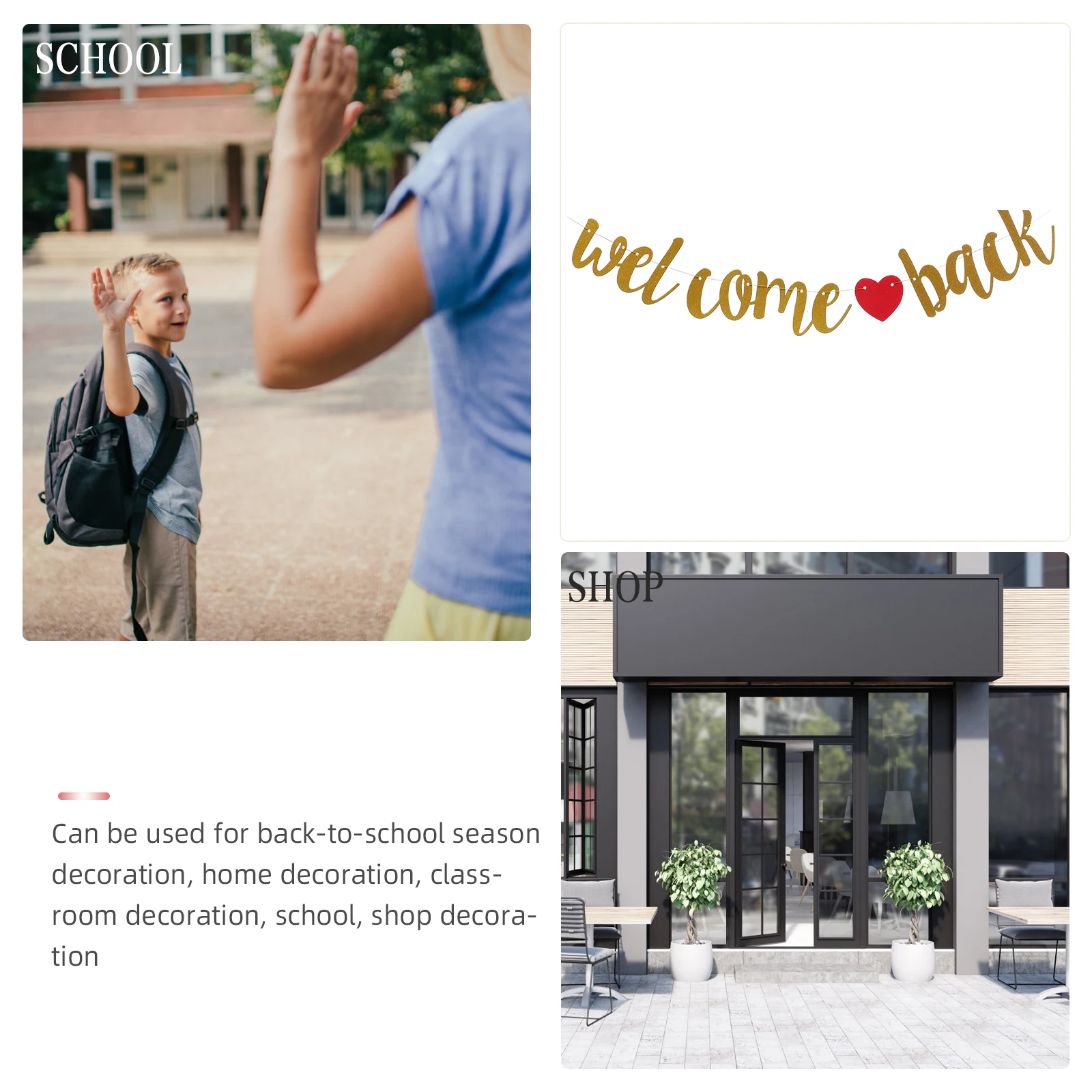 

Welcome Back Hanging Banner Light Weight Compact Size For School Party Decor Classroom Wall Door Outdoor Indoor Decoration