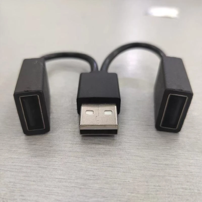 090F Bộ chia USB Y Cáp 1 nam đến 2 Bộ chuyển đổi bộ chuyển đổi dây mở rộng của nam