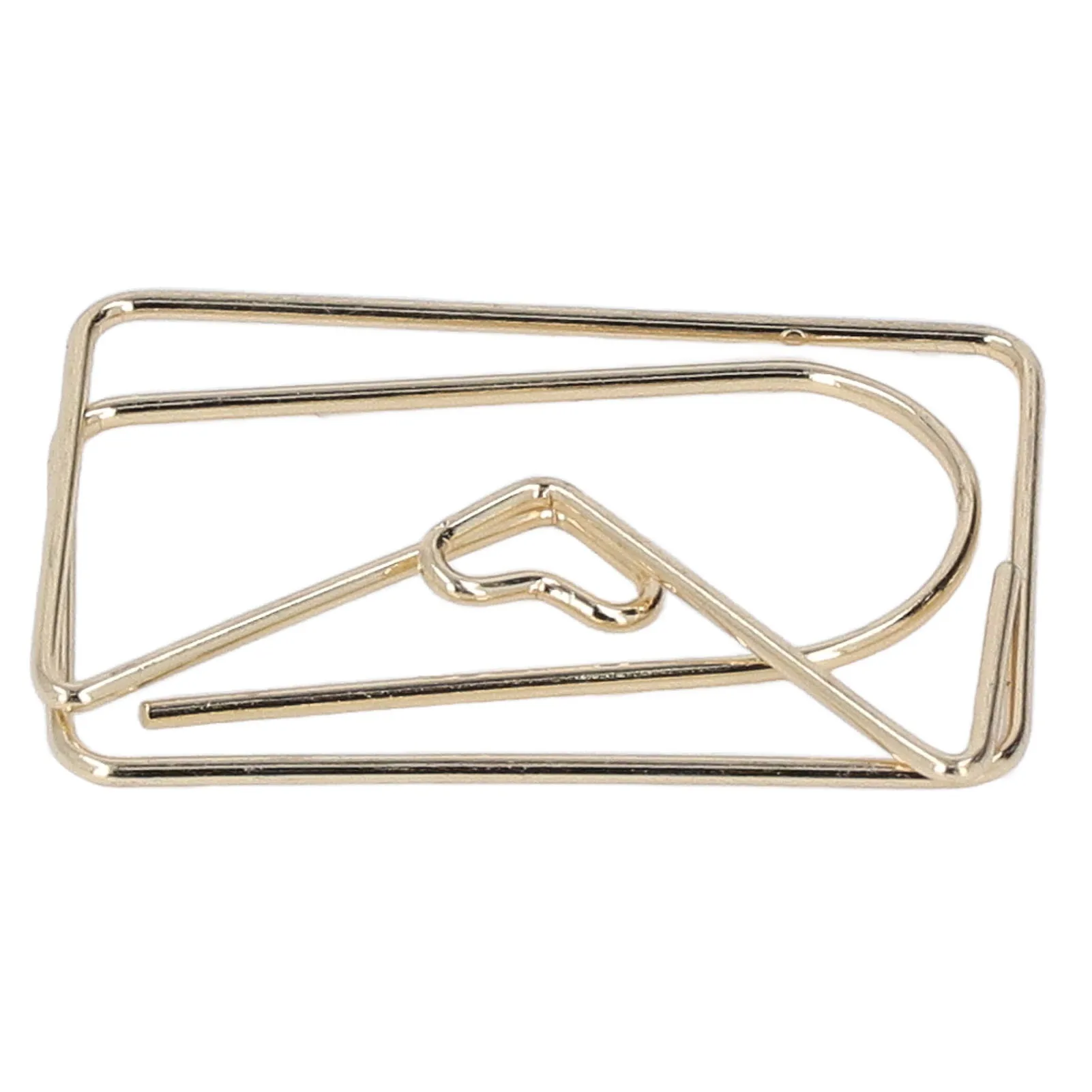 100 Uds Clips de papel metálicos proceso de galvanoplastia dorada Clips de papel antioxidantes antideslizantes con caja de almacenamiento para sobres de trabajadores