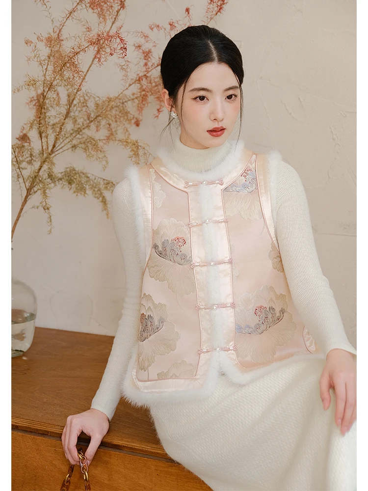 

an Yuezhi New Chinese Sle Women's Jaet Light National Sle Peony Tapestry Silk New Spring 2025 Initial Faion