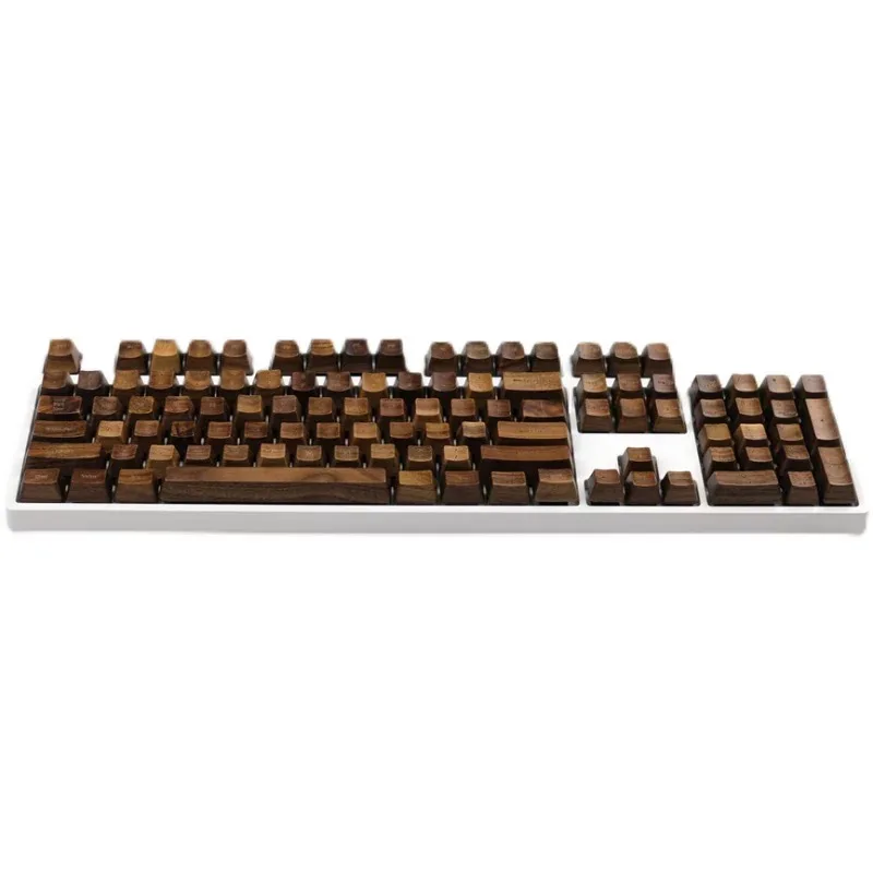 Suitable for 60/87/104 keys, walnut keycap mechanical keyboard, personalized solid wood universal cross shaft