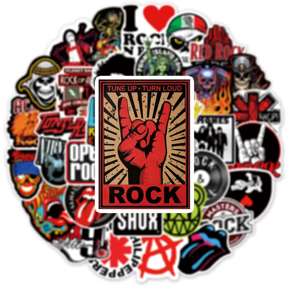Pegatinas de cantante Rock Roll para ordenador portátil, mochila artesanal, botella de agua, calcomanía de bicicleta, pegatina de Graffiti de estilo de coche caliente, 10/50 Uds.