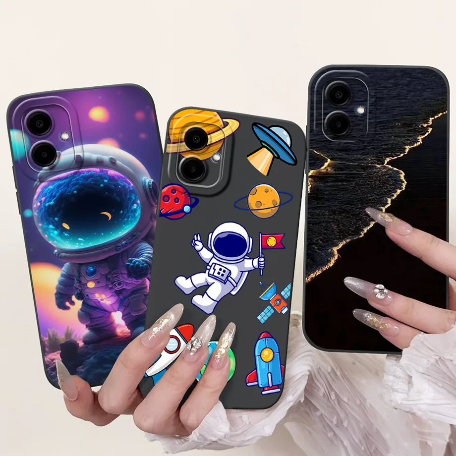 For Samsung A06 SM-A065F Case Fashion Soft Silicone Back Cases Panda Marble Moon Night Cat Astronaut Cover Samsung Galaxy A06 view 2