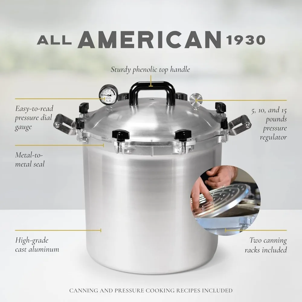 41.5qt Pressure Cooker/Canner (The 941) - Exclusive Metal-to-Metal Sealing System - Easy to Open & Close