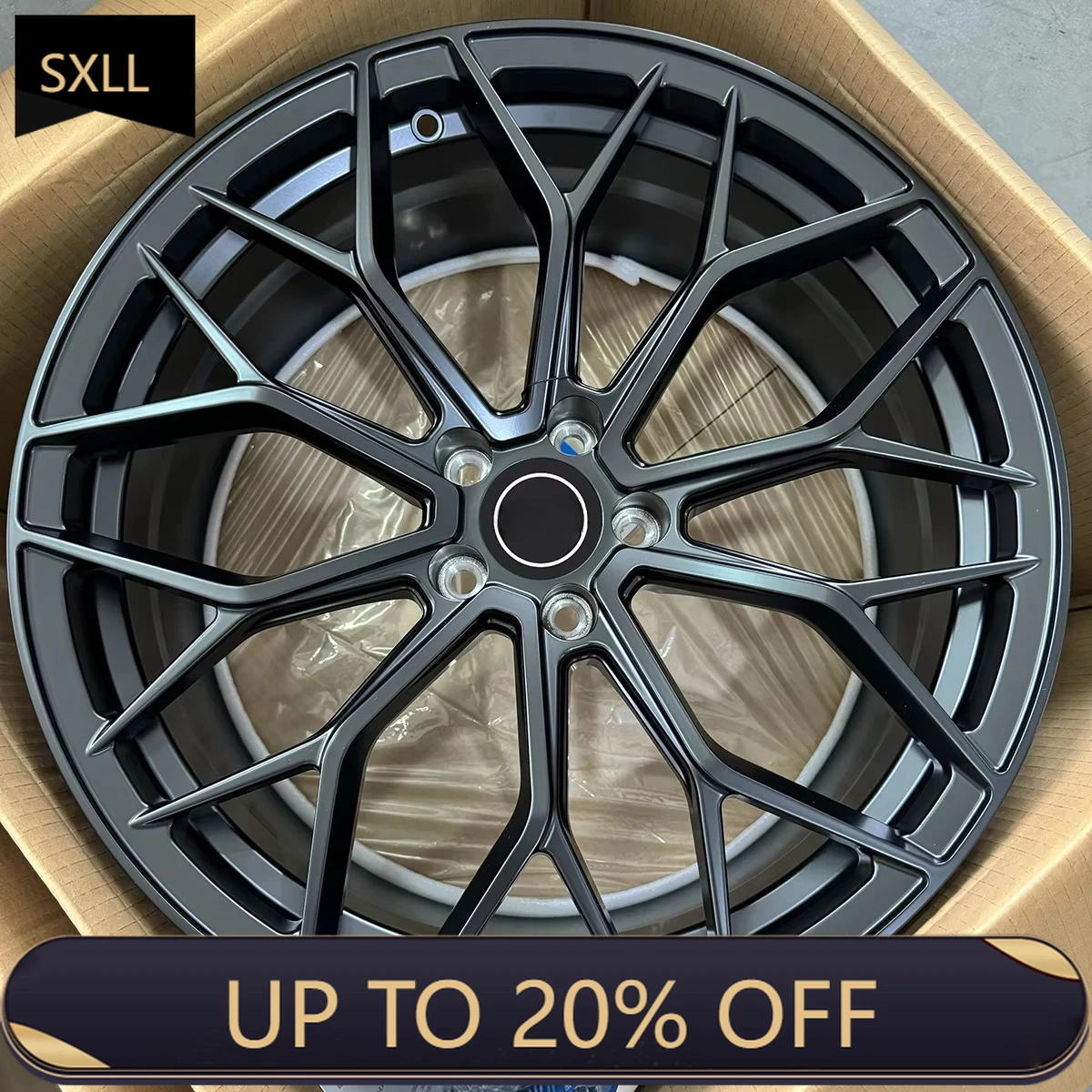 

SXLL Custom one-piece forged wheels 20-24 inch high-performance matte black car wheels made of aluminium 35mm and 98mm PCD