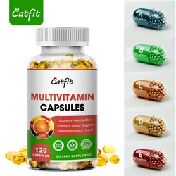 Catfit 5In1 Compound Vitamin Capsule Vitamin A B6 B12 VC VE A Health Care Daily Vitamin for Adults and Children