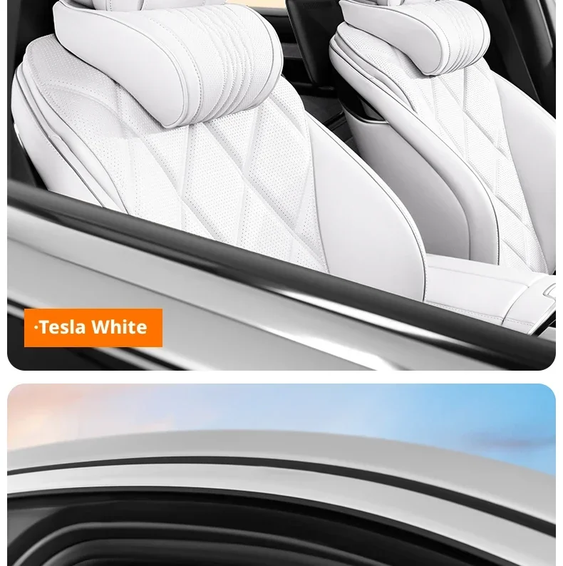 Schwarz/weißes Auto-Kopfstützen-Nackenstützkissen für Tesla Model 3 Model Y, Nackenstützkissen, 1 Stück/2 Stück – Detail 28