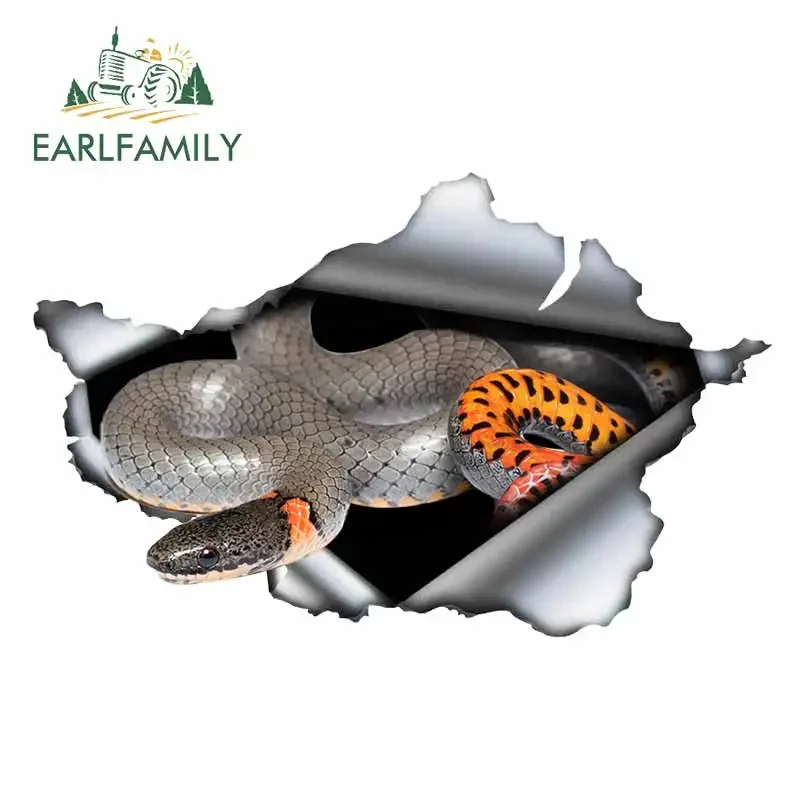 EARLFAMILY 13cm x 8.3cm For Tear Metal Snake Funny Car Stickers DIY Decal Custom Printing Repair Suitable for RV Decoration