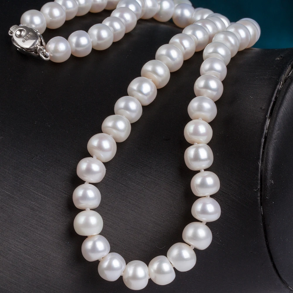 Natural Freshwater Pearl Strand 8-9mm Petite Button 17 Inch Jewelry Perfect First Pearl Gift PN076