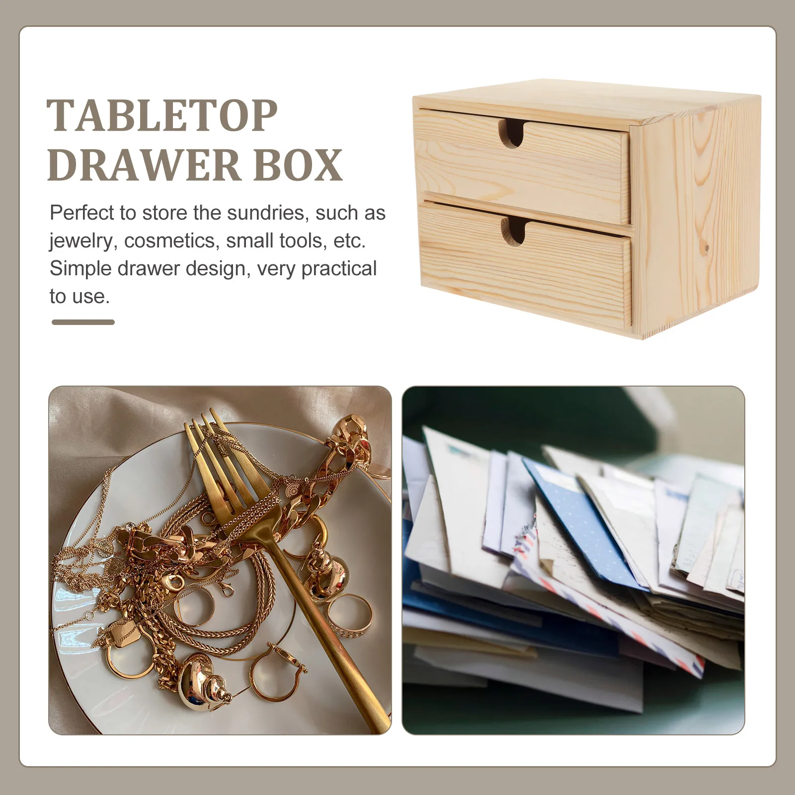 

Multilayer Drawer Style Jewelry Box Wooden Desktop Organizer Large Capacity For Accessories Storage Tabletop Makeup Organizer