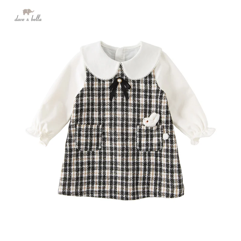 Dave Bella Girl's Dresses Children's Baby Autumn Casual Fashion Princess Cute Gentle Plaid Outdoors Party DB3236155