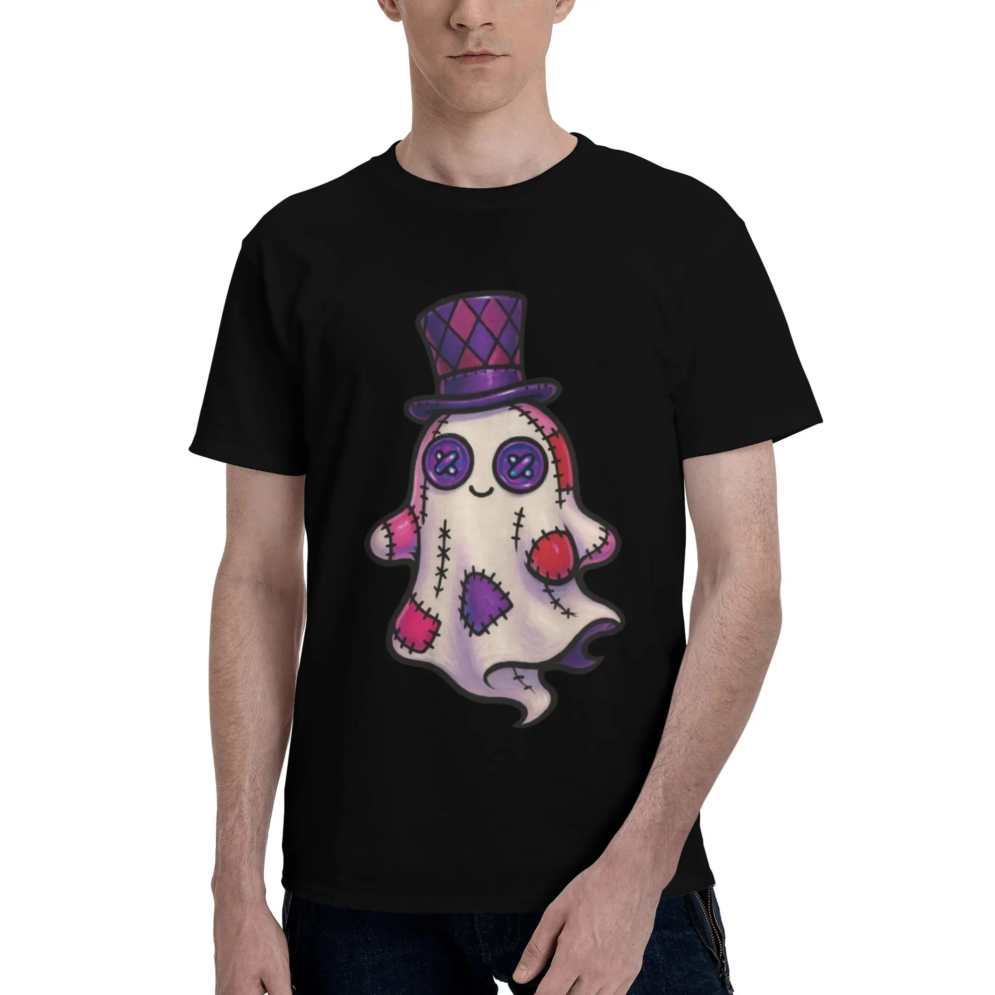 Ragdoll Ghost Mad Hatter Halloween Men's T Shirts  Vintage Tees Short Sleeve O Neck Cotton Adult Clothing T-Shirt