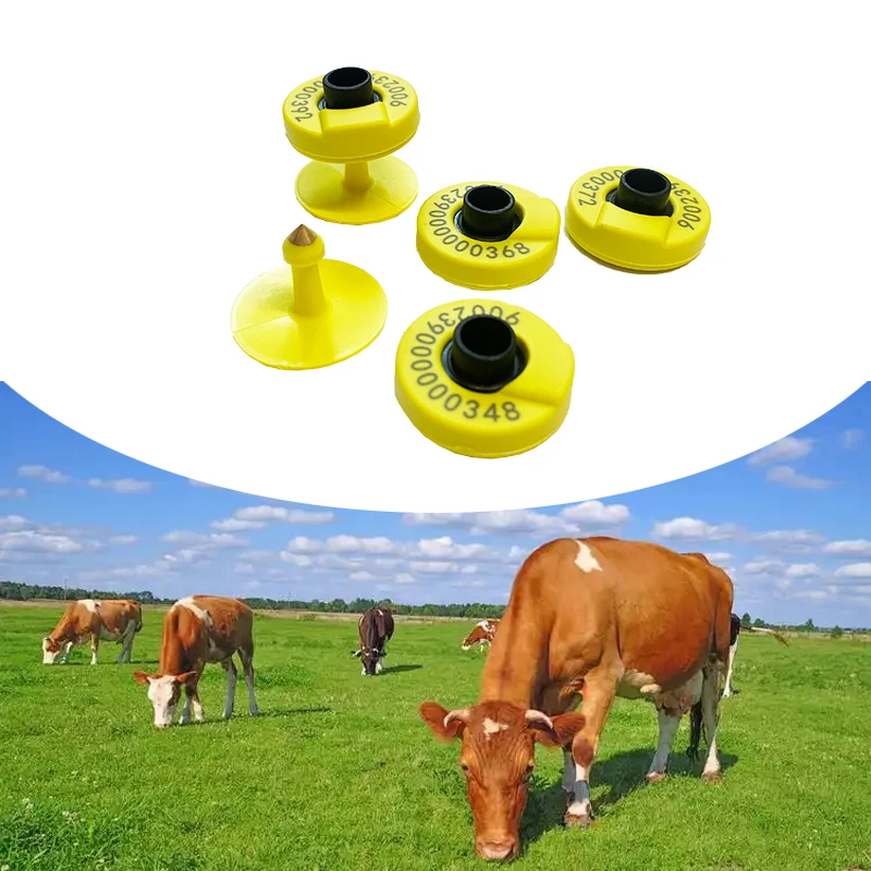 134.2khz HDX ISO11784/5 RFID pig round button EID ear tag ID number TPU cattle animal ear tag for farm livestock identification view 2