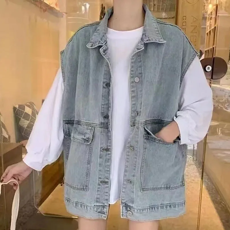 Korean Female Xiaoxiangfeng Denim Tops Coat Spring Lady Fashion Jeans Outerwear 2024 Retro Style Women Solid Color Cowboy Jacket