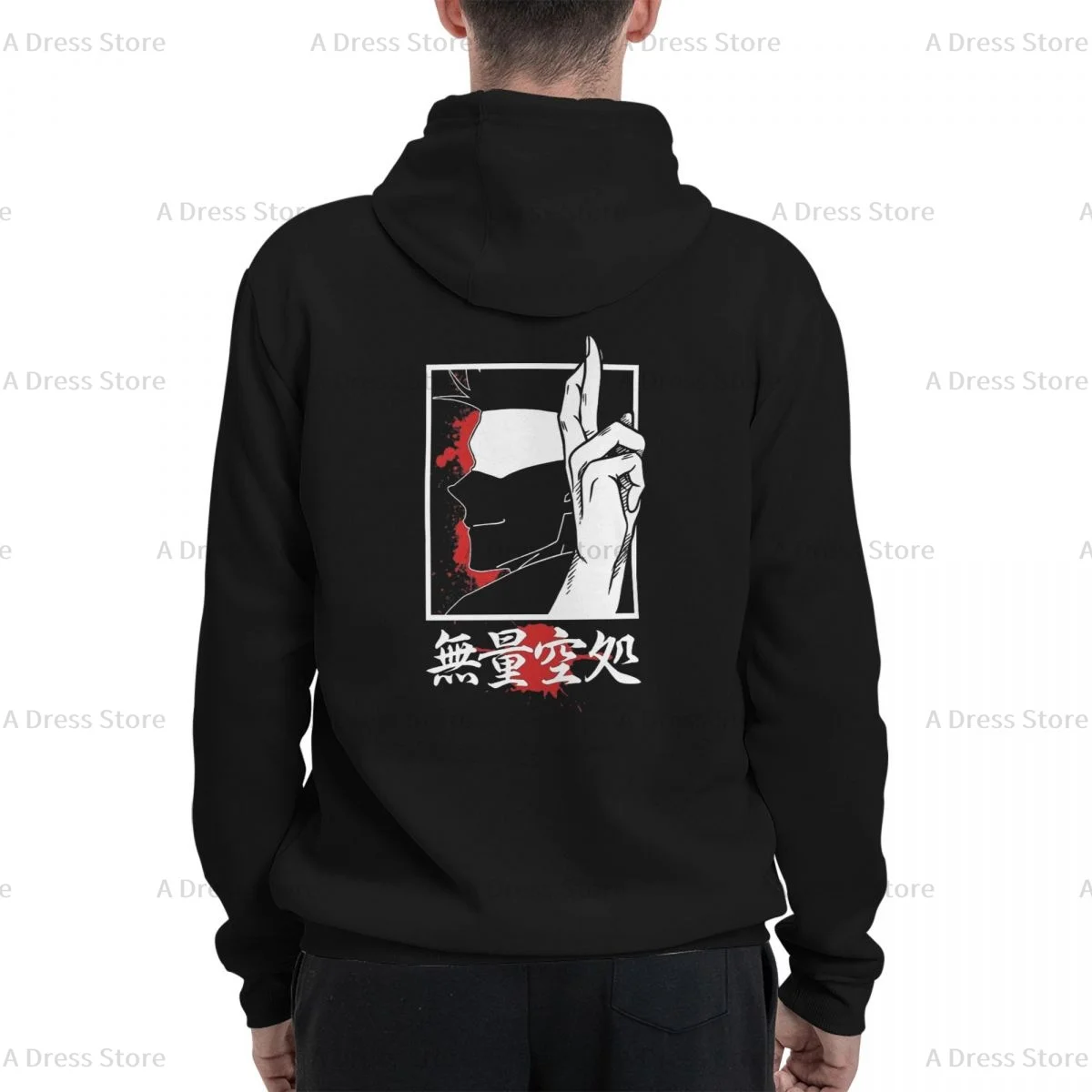 Satoru Gojo Jujutsu Kaisen Polyester Two sided Hot stamping printing Men's Sweater,Unisex Vintage Pullover Hooded