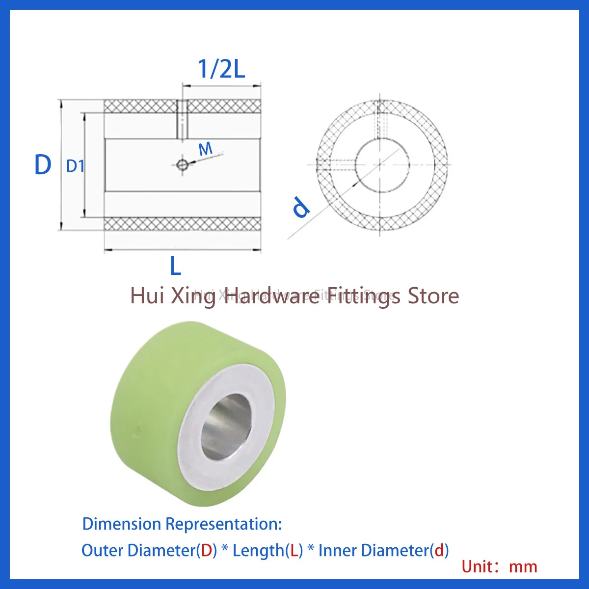 Polyurethane Through-Hole Rollers Motor Drive Wheel Guide Wheel OD 60-100 Wear Resistant  Active Rubber Wheel Power Transmission