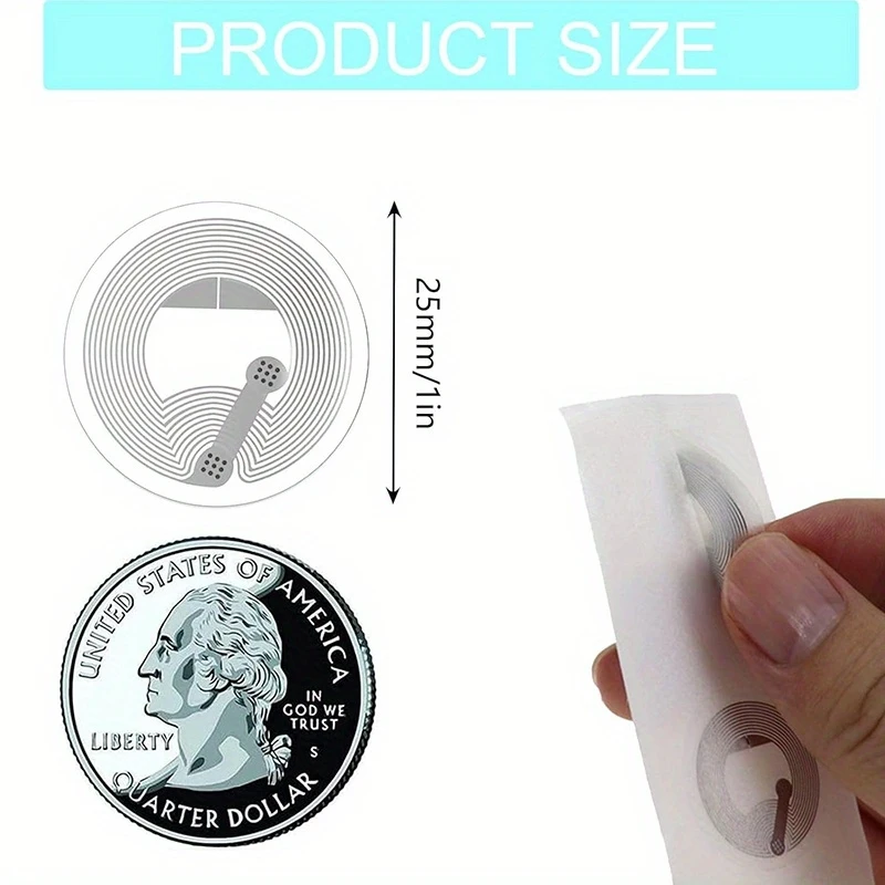 NTAG215 NFC Tags Stickers Transparent Chip Original Rewritable 504Bytes Memory Clear RFID Adhesive Labels view 6