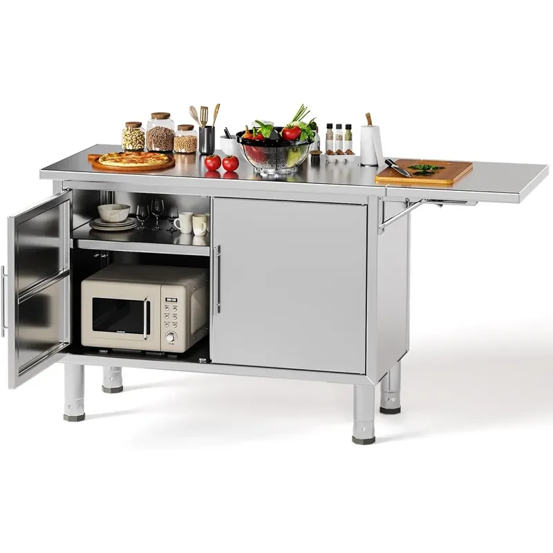 57x20 Stainless Steel Work Table Commercial Kitchen Cabinet