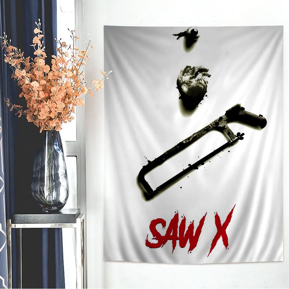 Horror Movie Saw Printed Large Wall Tapestry Hanging Tarot Hippie Wall Rugs Dorm Cheap Hippie Wall Hanging