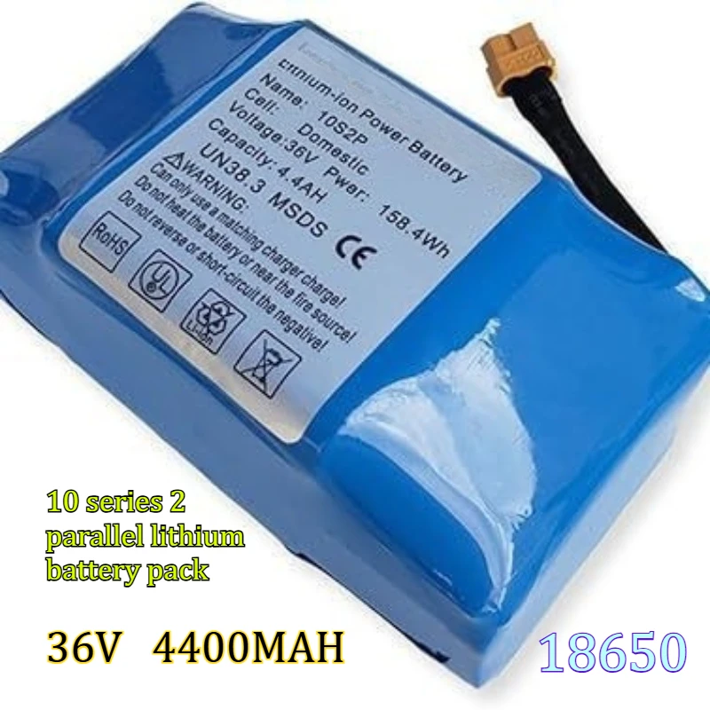 18650 4.4AH Twisted Car Battery 36V 10 Series 2-Parallel Lithium Battery Pack  Power Long Range Stable Battery  Pack