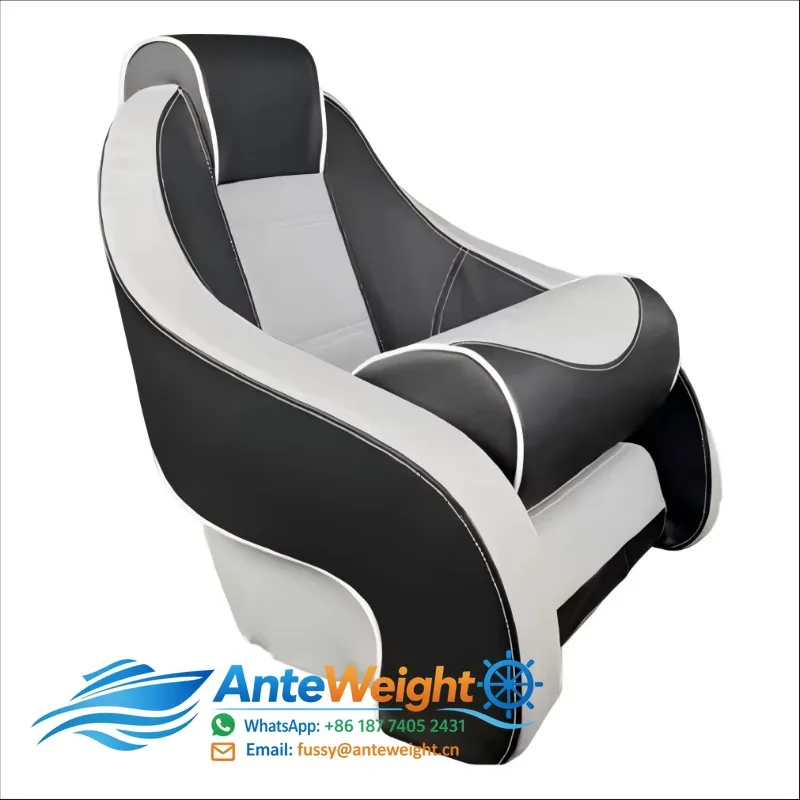 Marine Customized Color Black Boat Seats High Back Soft Deluxe pilot Seat Boat Seat for Yacht Speedboat
