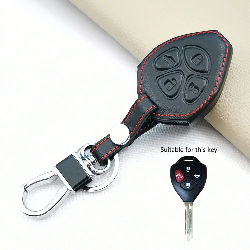 High Quality Leather Car Key Case For Toyota Camry RAV4 Yaris Prado Tarago Corolla REIZ Crown Avalon Venza Protective Shell