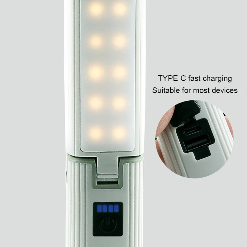 LED Camping Lamp Portable Foldable Waterproof Rechargeable Tent Hanging Camping Light Outdoor Emergency Lighting Flashlight