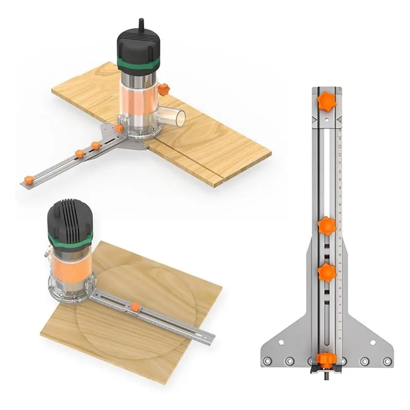 ABMR-Stainless Steel Router Circle Cutting Jig 6 Steel Balls& Dual Scales, 2.64- 13.46 Inch Radii, Zero-Start Precision Design