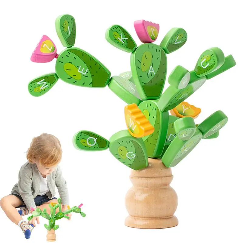 

Unique Wooden Sorting Toys In Cactus Shape Recreation Interaction Toy Balancing Cactus Toy Learning Education Toys For Festive