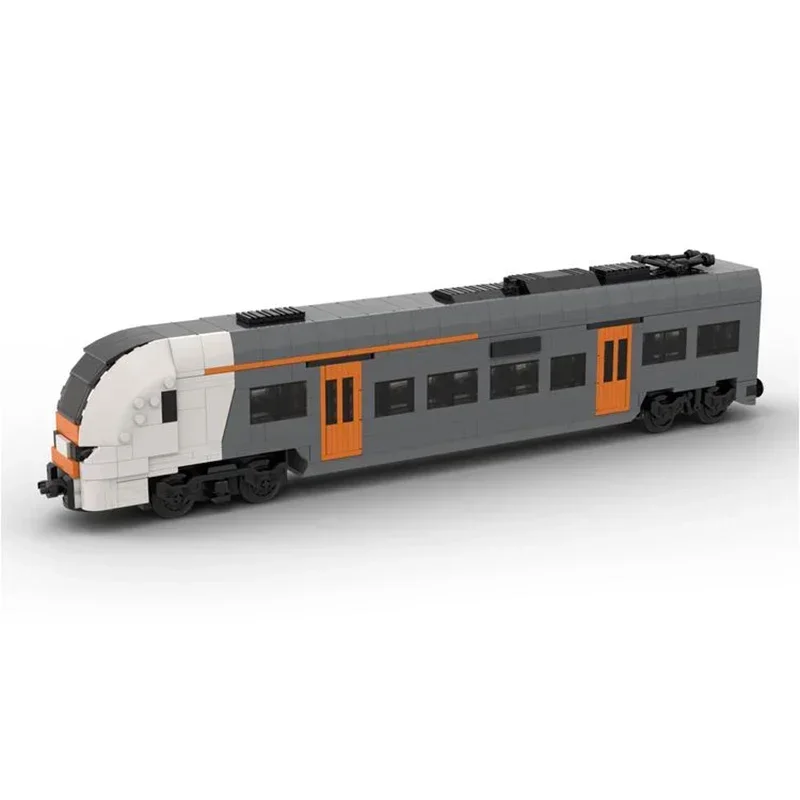 Modelo de tren urbano Moc, ladrillos de construcción RRX Ruhr, tecnología de locomotora Express, bloques modulares, regalo, juguetes de Navidad, conjuntos DIY de montaje