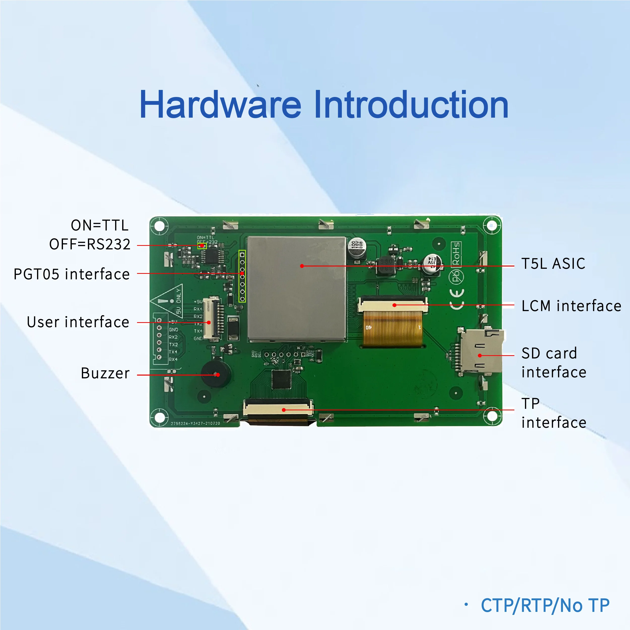 DWIN TFT LCD Conecte, Painel de Toque, Smart UART, Monitores LCM, Arduino, 480x272, 4,3\