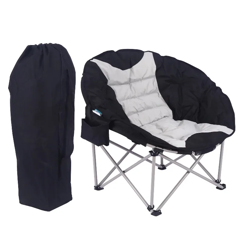

Portable Folding Moon Chair Outdoor Camping Leisure Sofa Warm Thickened Cotton Oxford Cloth Chair