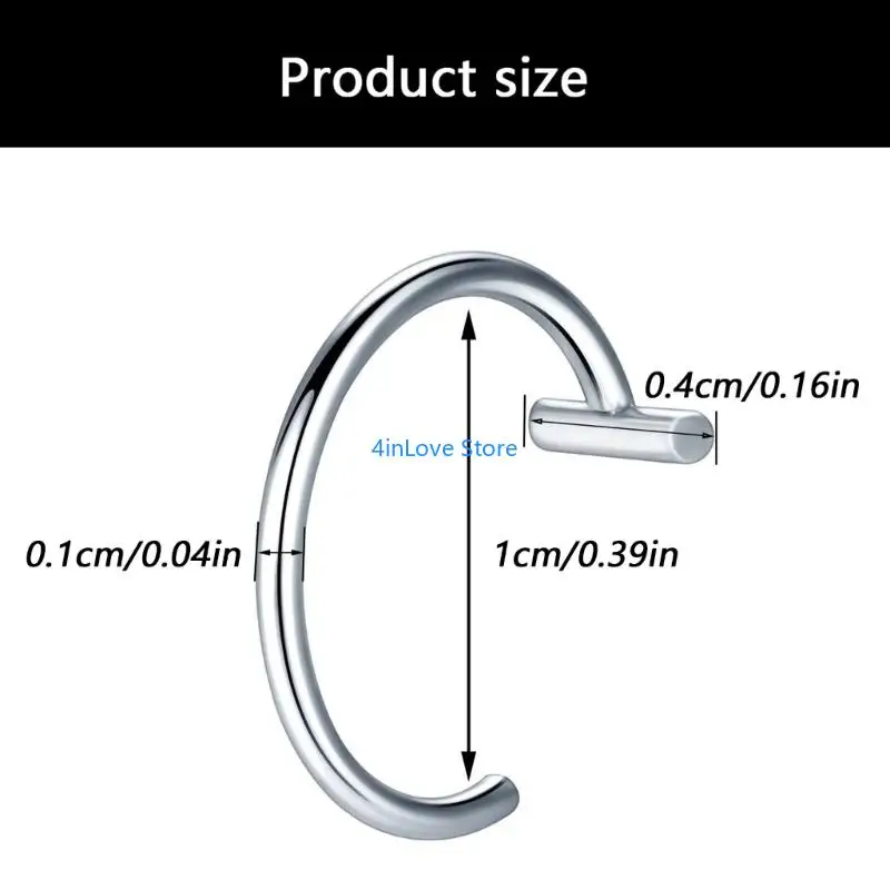 T4MD Stainless Steel Clip on Lip Rings Punk Jewelry Punk Nose Rings Set Metal Texture