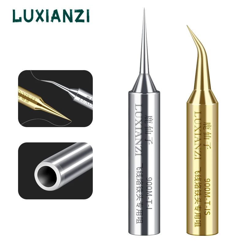 

LUXIANZI 1pc 900M Copper Soldering Iron Tip IS/I For BGA Rework Station Lead-Free Fly Line Welding Head Solder Iron Repair Tool