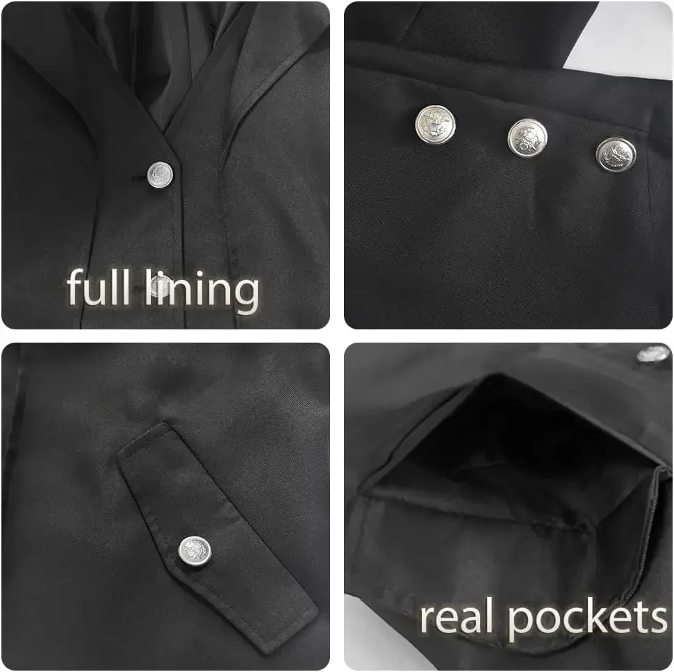 رجل أسود خمر يرتدى سترة يتوهم بارد تأثيري حلي رداء هالوين زي تأثيري Genshin تأثير