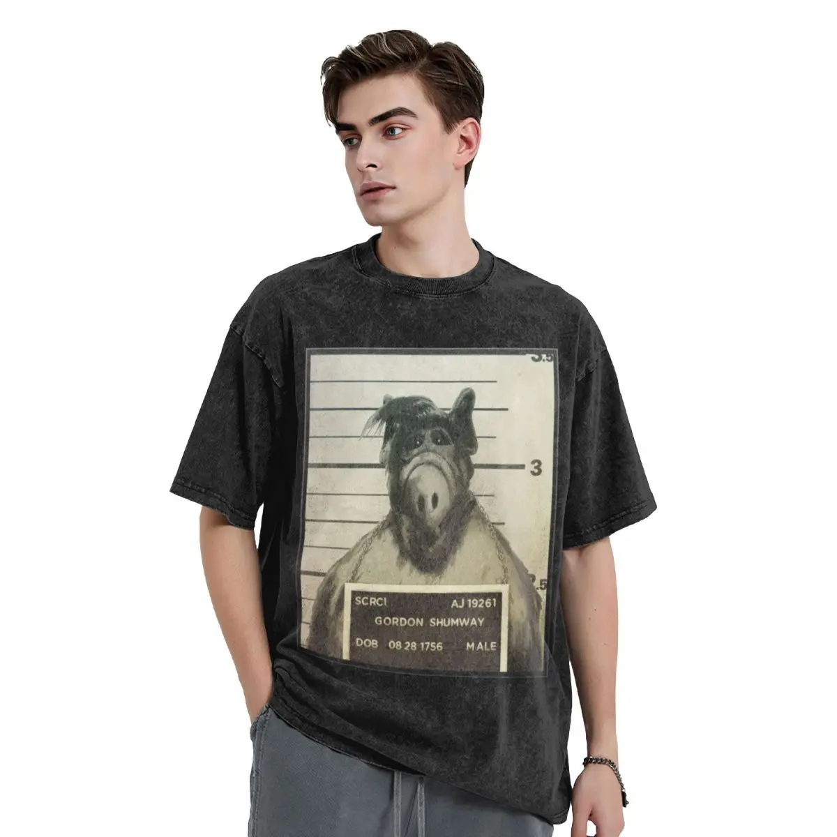 

Alf Mugshot T-Shirt anime clothes oversized t shirt vintage anime shirt mens graphic t-shirts hip hop
