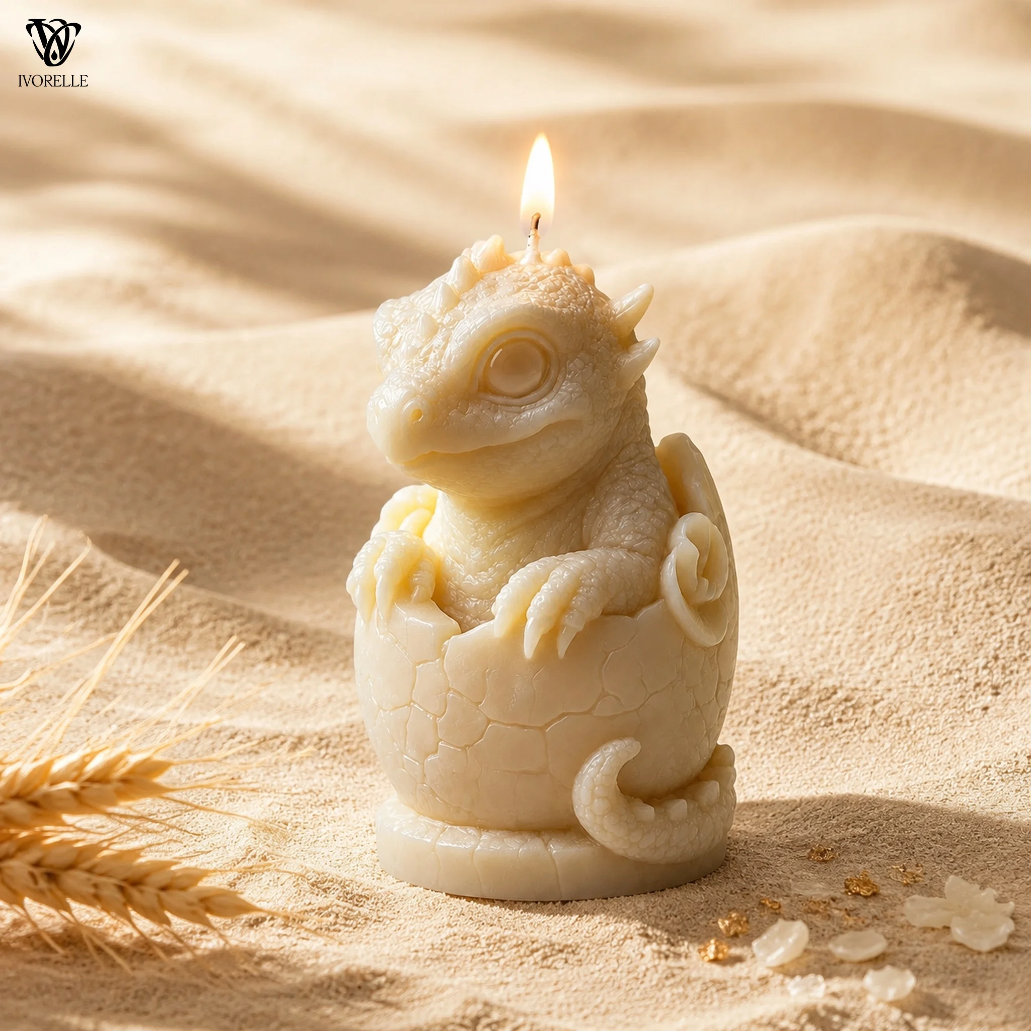 IVORELLE Hatching Baby Dragon Silicone Candle Mold Raised Spines For Wax Resin Plaster Soap DIY Home Decor Craft view 4