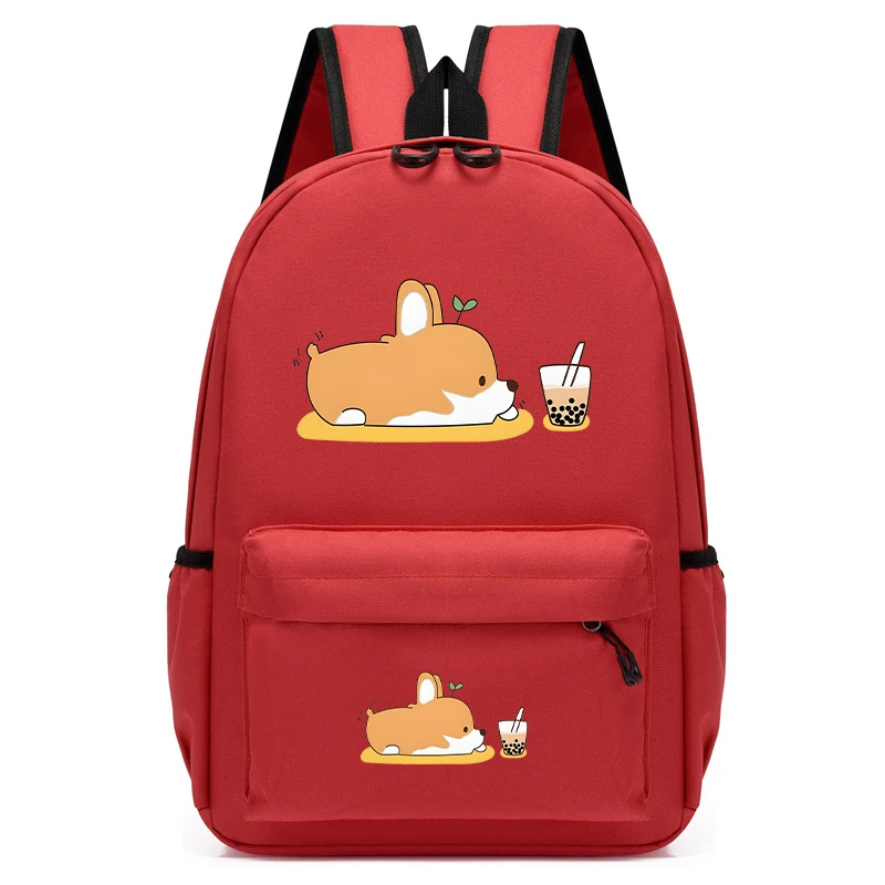 Zaino per bambini borsa da scuola per bambini zainetto per bambini zaino per scuola materna Boba Corgi Bubble Tea zaino per scuola Anime Bagpack