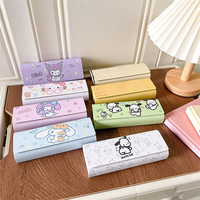 Sanrio Hello Kitty Cinnamoroll Kuromi Glasses Case Myopia Glasses Storage Box Anime Kawaii Cute Creative Travel Portable Girls