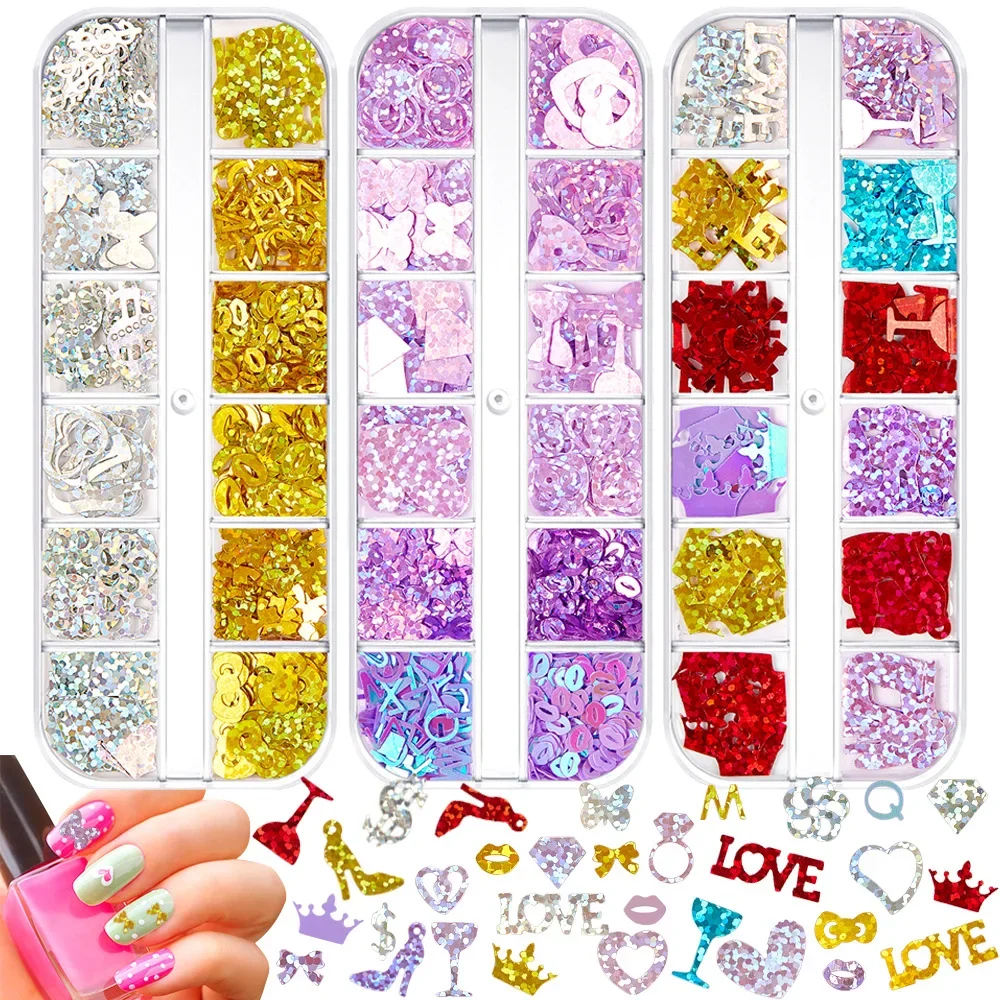 Directly from the manufacturer Valentine's Day sequins nail patch beads wholesale, crystal mud slime filled Epoxy UV glue