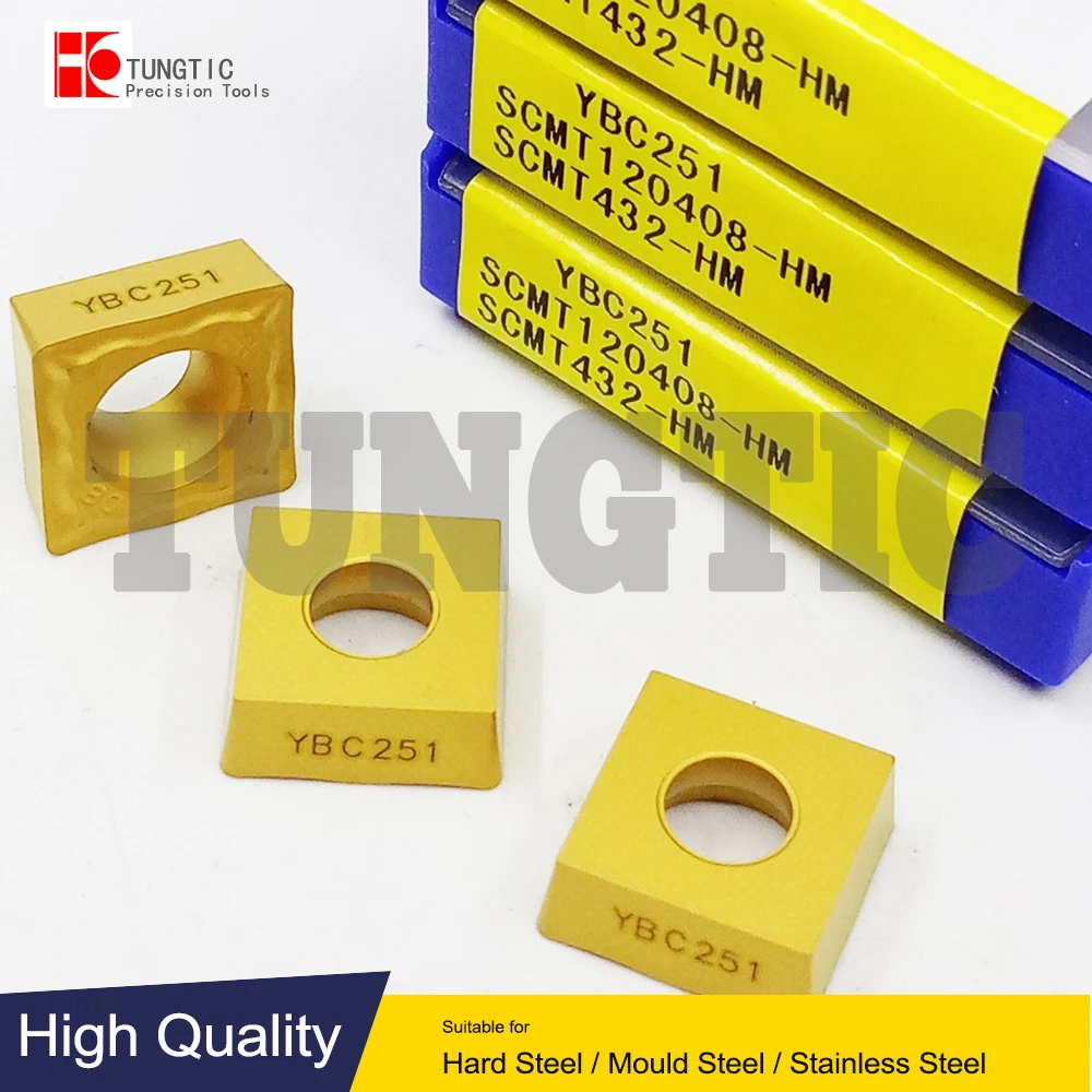 SCMT120408-HM YBC251 YBC252 SCMT120408-HM Cutter CNC ToolS Lathe Machining Cutting Tool Metal Turning Inserts SCMT 120408