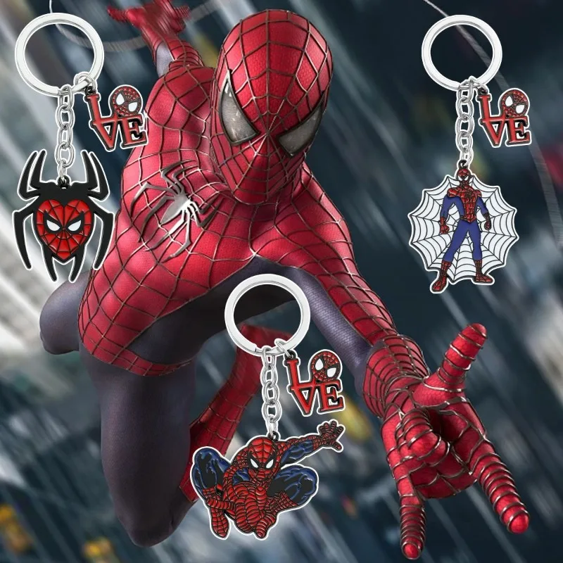 Marvel Spiderman European and American new style personalized creative animation pattern high-value decorative pendant keychain