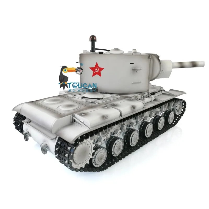 HENG LONG 1/16 7.0 Upgraded Soviet KV-2 RTR RC Tank Gigant 3949 360° Turret Gearbox Tracks Remote Control Toy Panzer Car TH20015
