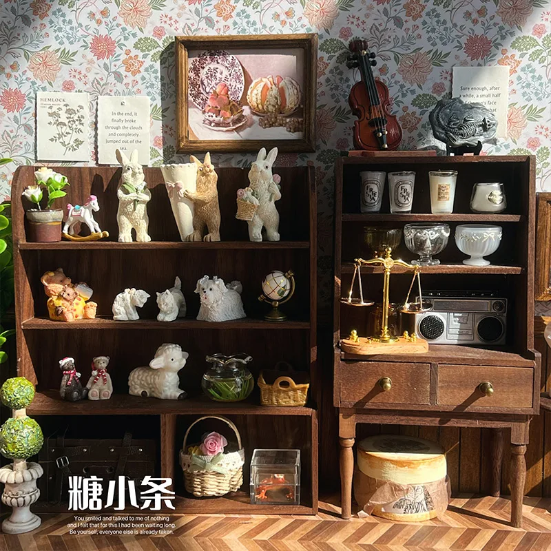 Bjd Ob11 Gsc Blyth Lol 미니 모델 인형 집 가구 액세서리 빈티지 식료품 점 토끼 꽃병 양고기 곰 고양이 개 물고기 탱크