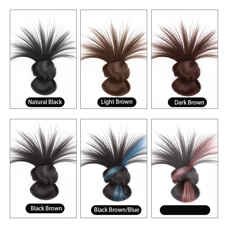클로 클립 Chignon 짧은 포니 테일 헤어 익스텐션 Wonen Straight Natural Fake Hairpieces 용 합성 지저분한 롤빵 헤어 피스