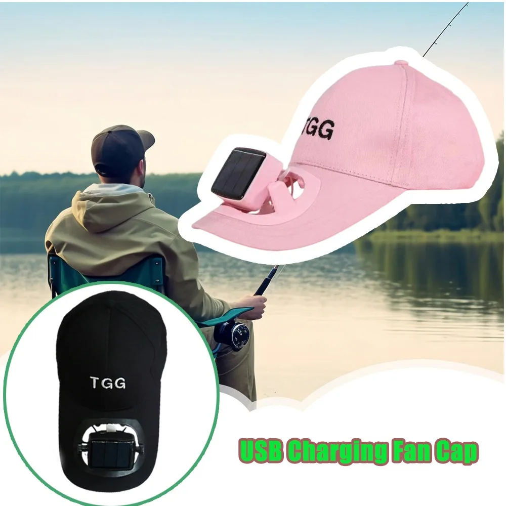 Solar Fan Baseball Cap Breathable Mens Womens Sunscreen UV Protection Cap USB Charging For Outdoor Sports Hiking