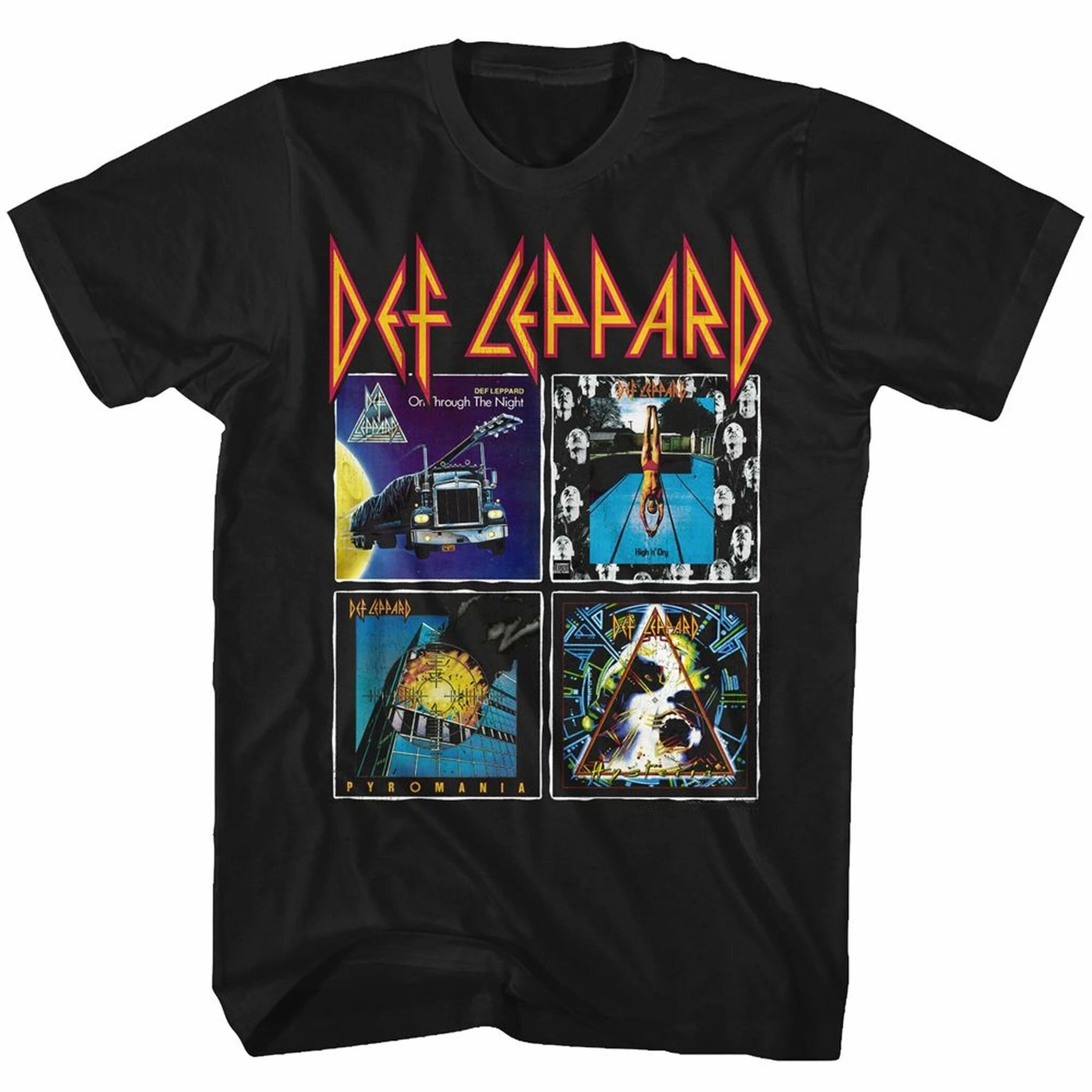 Camiseta negra para adultos con álbumes de los años 80 de Def Leppard, camiseta holgada y transpirable de verano para hombres y mujeres